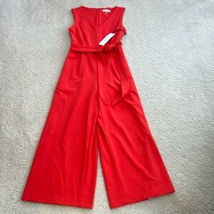 Calvin Klein Red Cropped Jumpsuit